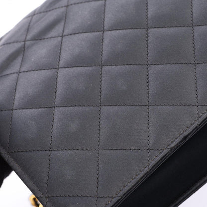 Chanel Shoulder Bag Quilted Black Fabric Mini Chain — view 8