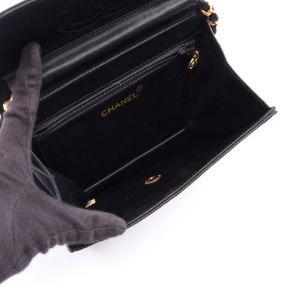 Chanel Shoulder Bag Quilted Black Fabric Mini Chain — view 3