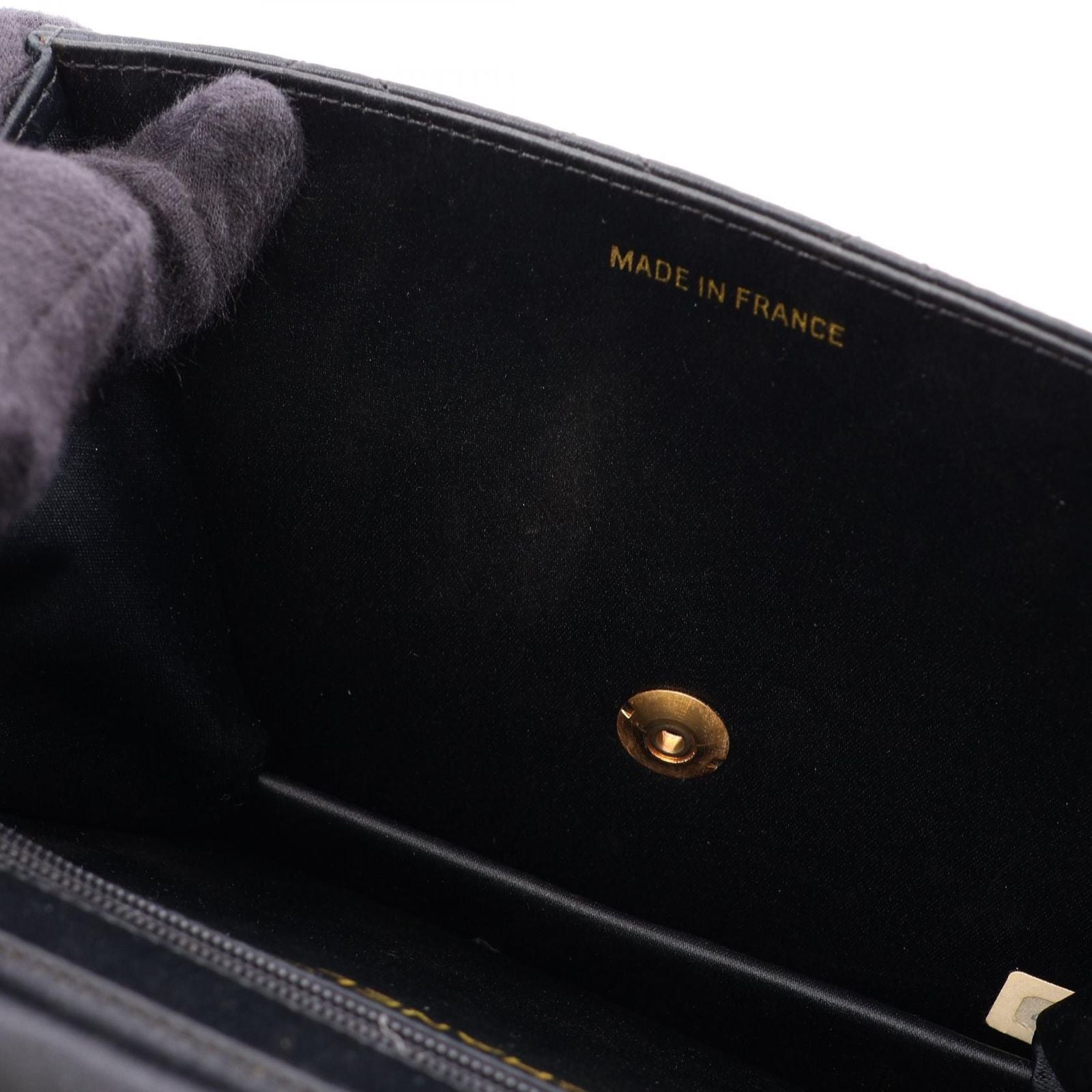 Chanel Shoulder Bag Quilted Black Fabric Mini Chain — view 6