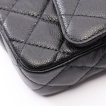 Chanel Shoulder Bag Quilted Chain Phone Case Wallet Black Caviar Leather — view 7