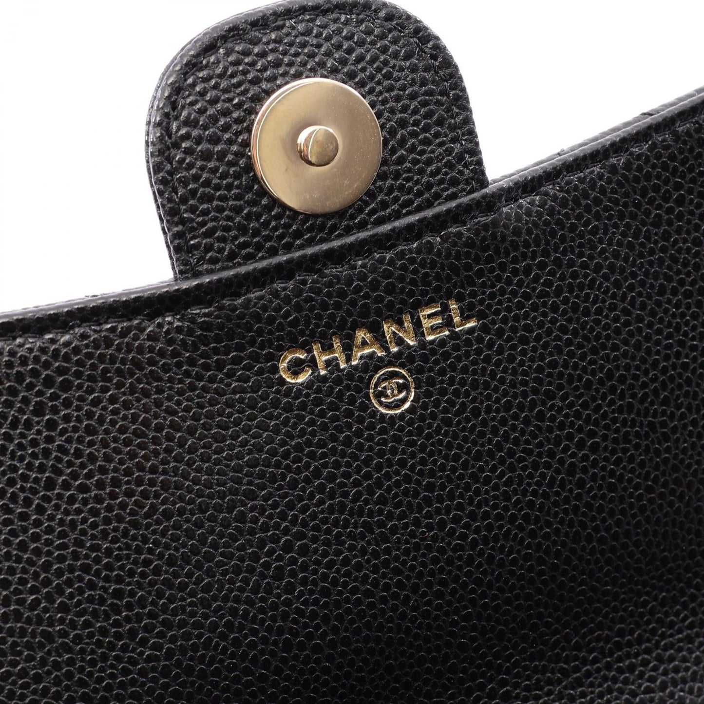 Chanel Shoulder Bag Quilted Chain Phone Case Wallet Black Caviar Leather — view 5