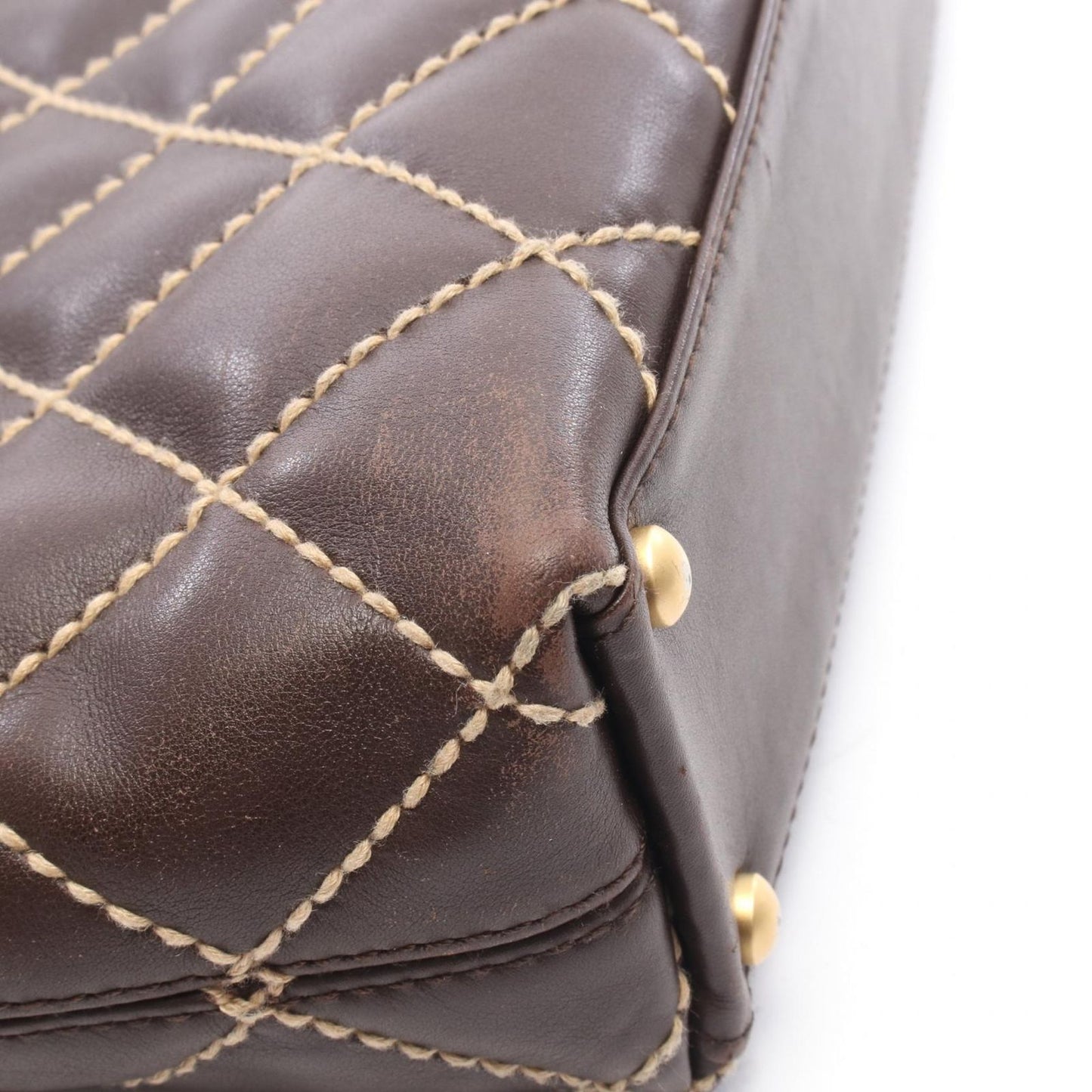 Chanel Tote Wild Stitch Brown Leather — view 6