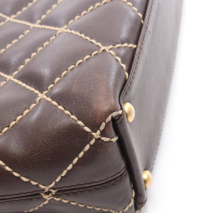 Chanel Tote Wild Stitch Brown Leather — view 6