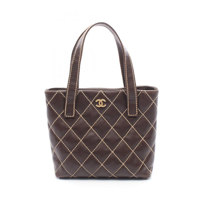 Chanel Tote Wild Stitch Brown Leather