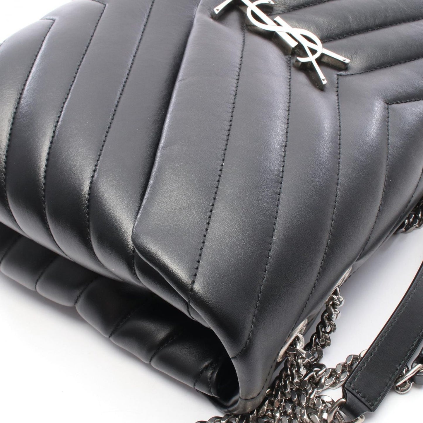 Saint Laurent Paris Tote Loulou Black Leather Chain — view 6