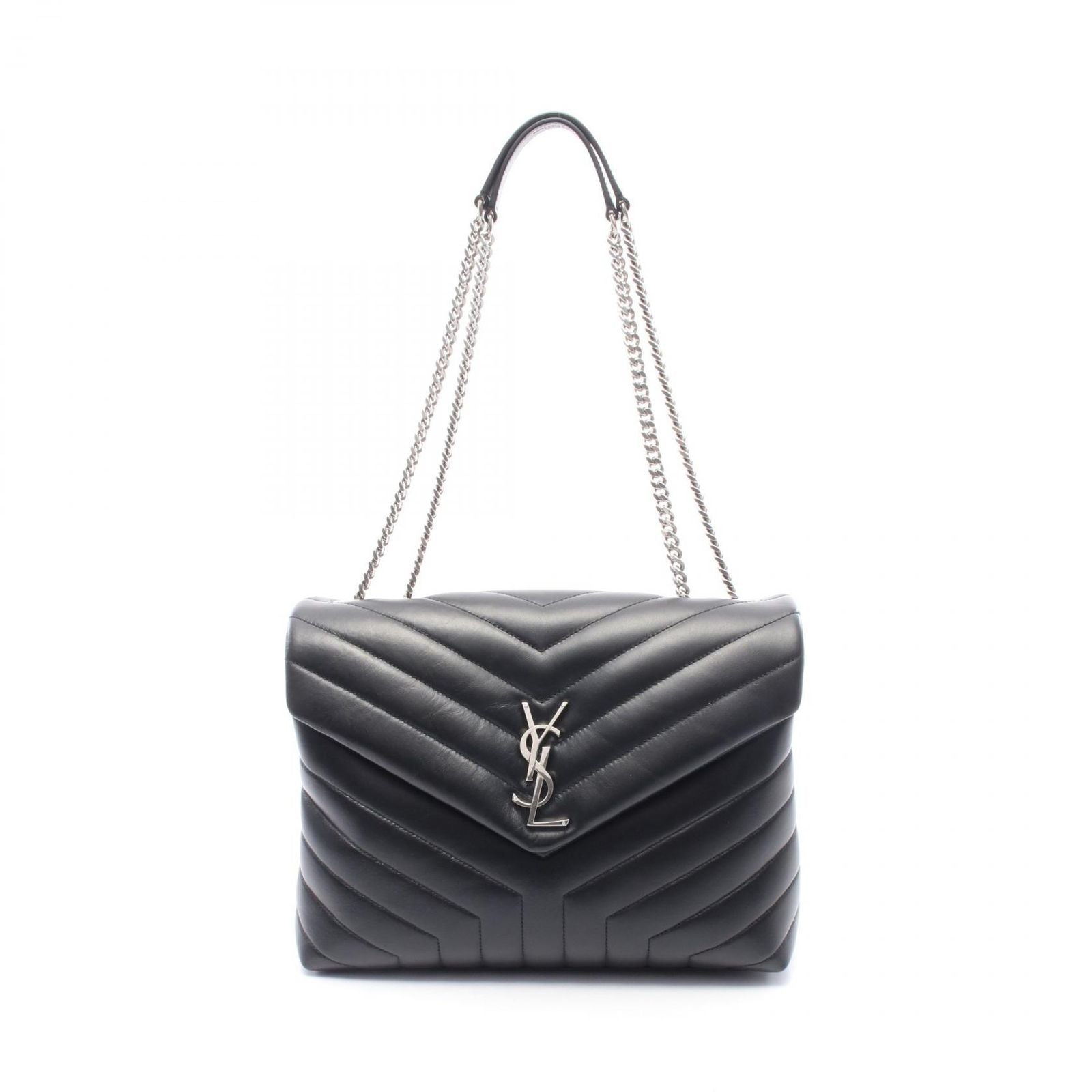 Saint Laurent Paris Tote Loulou Black Leather Chain