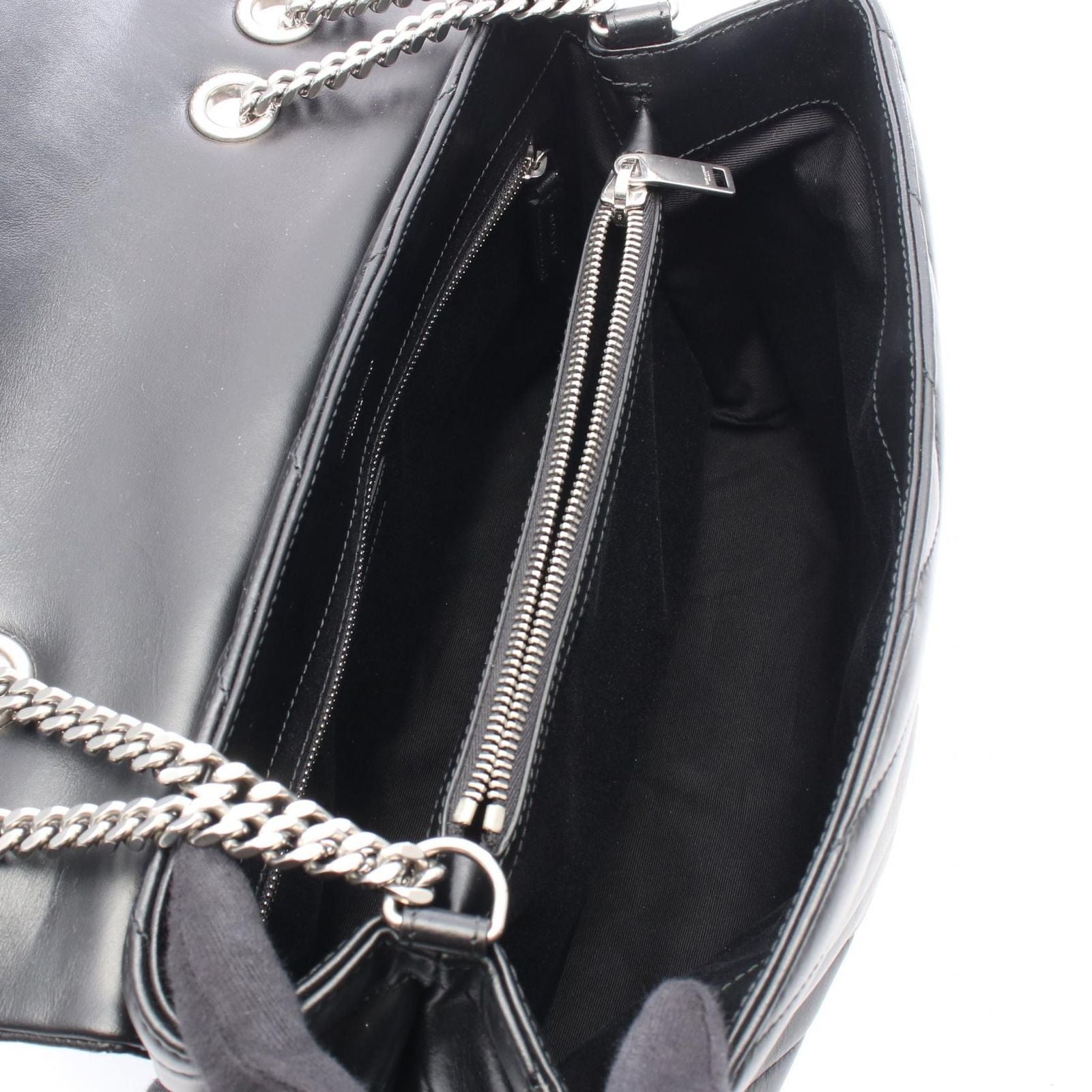 Saint Laurent Paris Tote Loulou Black Leather Chain — view 3