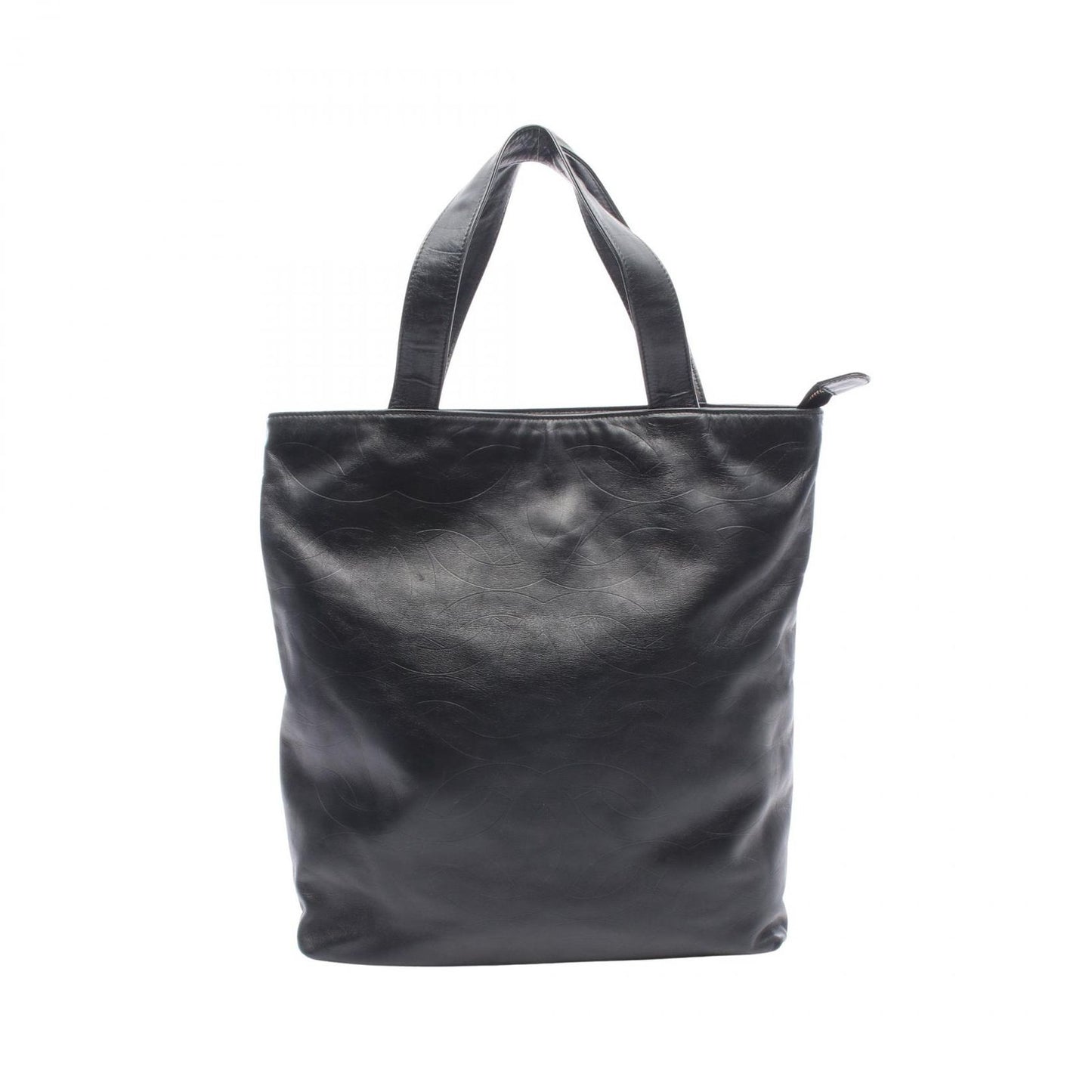 Chanel Tote CC Logo Embossed Black Lambskin CC
