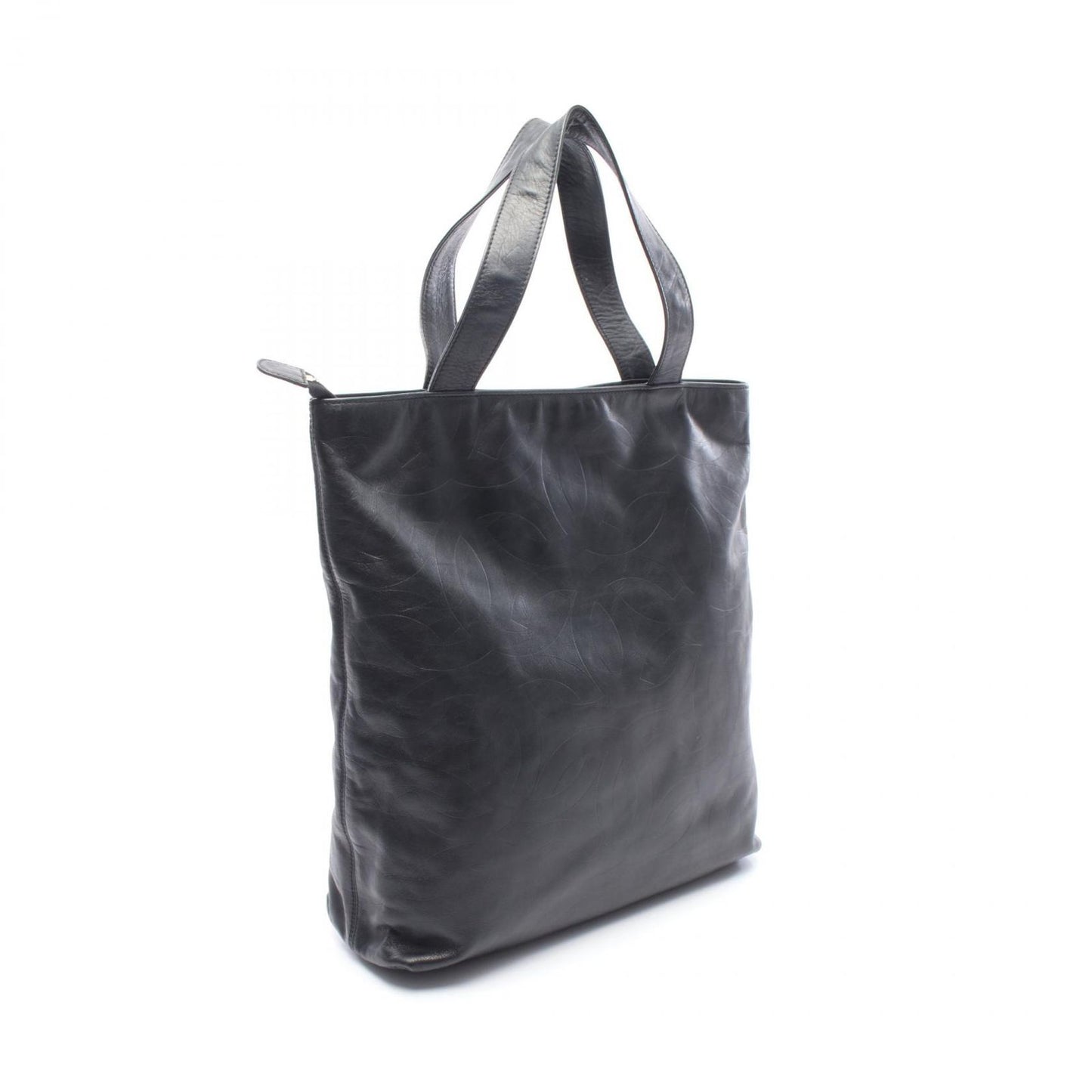 Chanel Tote CC Logo Embossed Black Lambskin CC — view 2