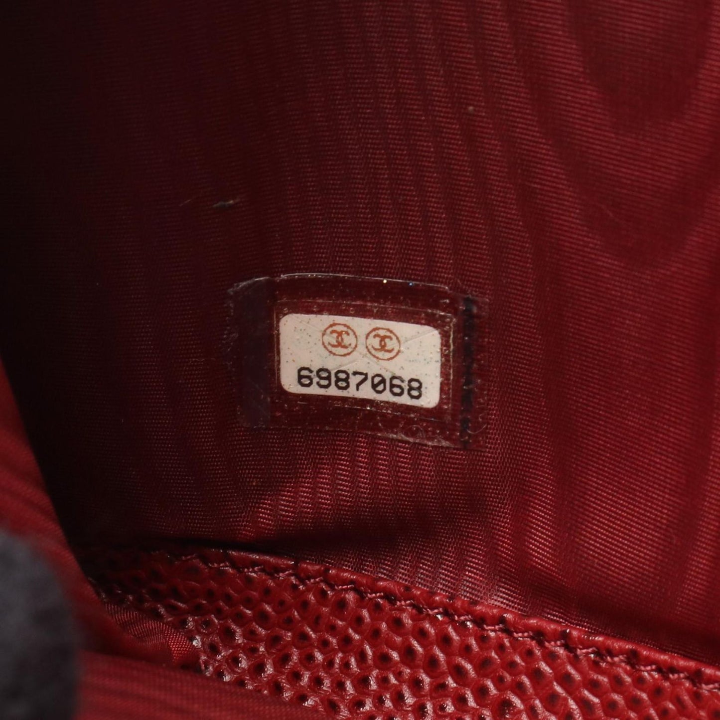 Chanel Round Wallet CC Logo Wine Red Caviar Leather — view 5