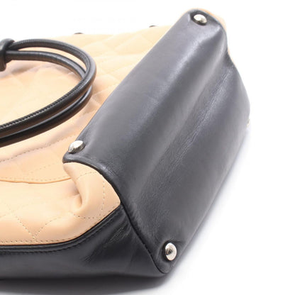 Chanel Tote Cambon Line Beige Black Leather — view 9