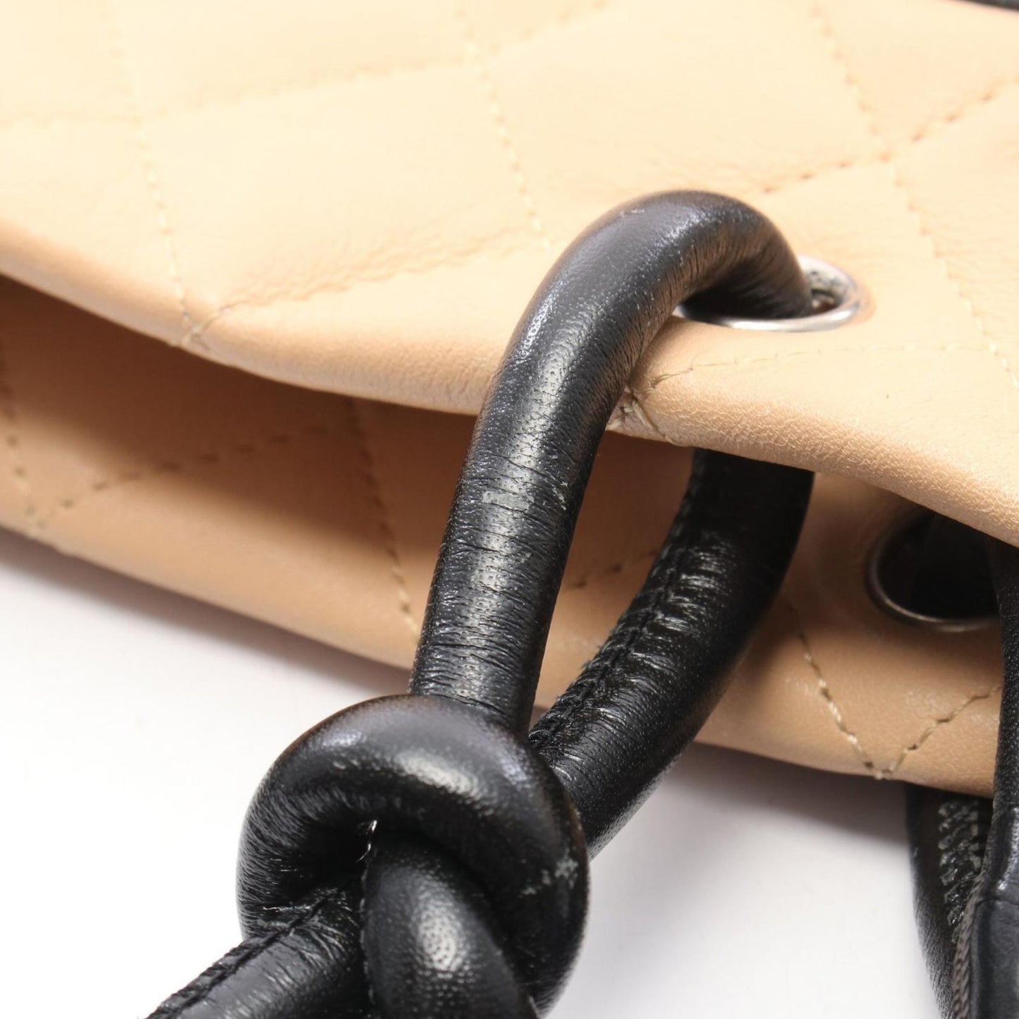 Chanel Tote Cambon Line Beige Black Leather — view 8