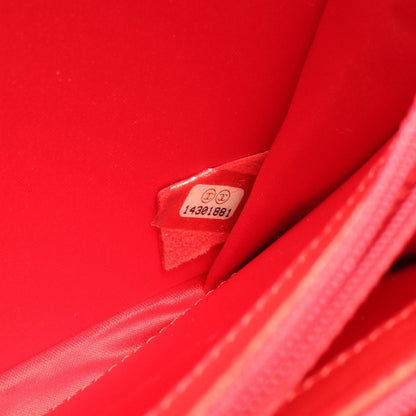Chanel Shoulder Bag Quilted Red Lambskin Chain Wallet — view 5