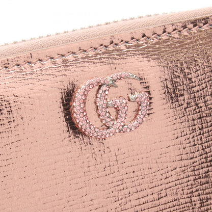 Gucci Round Wallet Double Bicolor Metallic Rose Gold Leather — view 8
