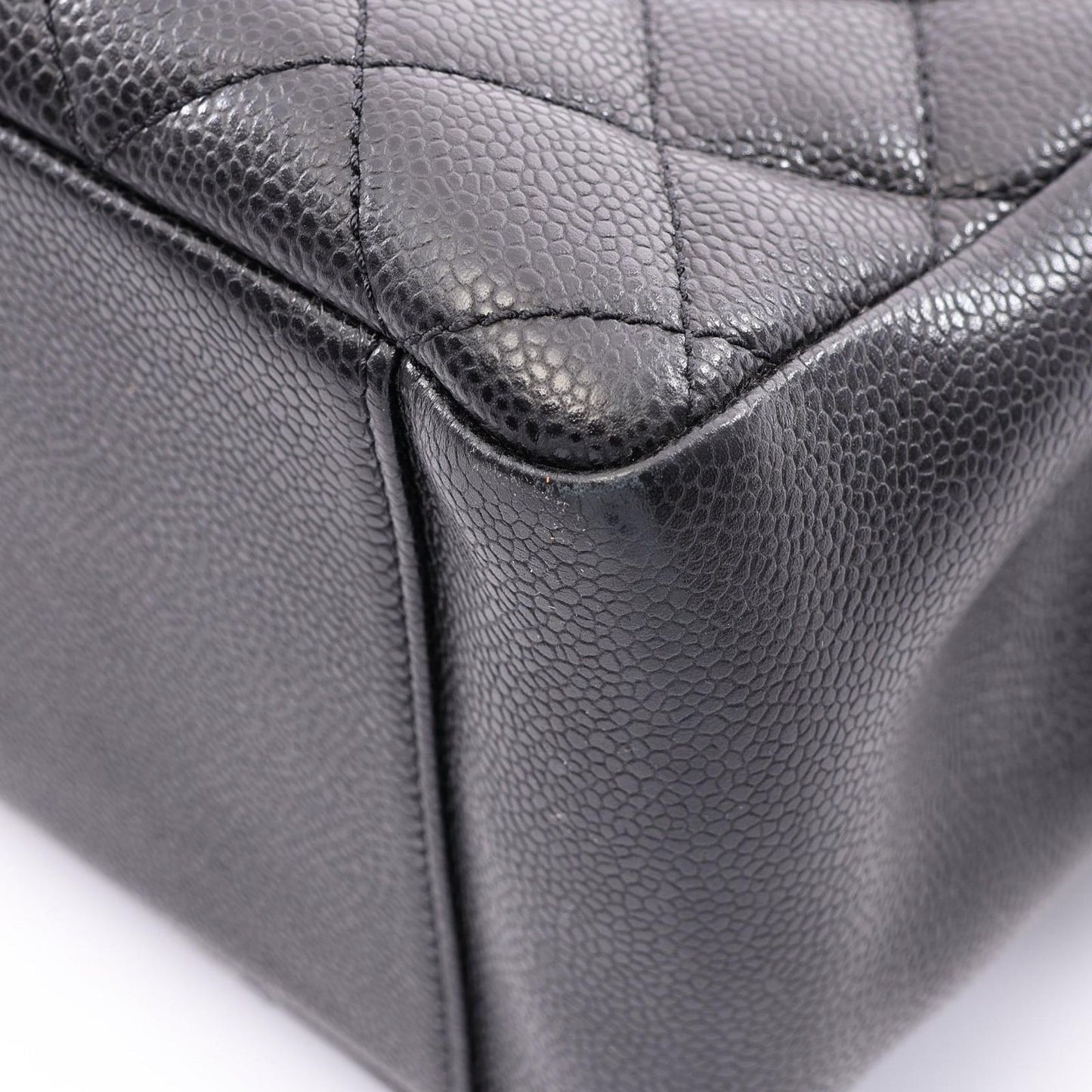 Chanel Tote Quilted Grand Shopping GST Black Caviar Leather Chain — view 7