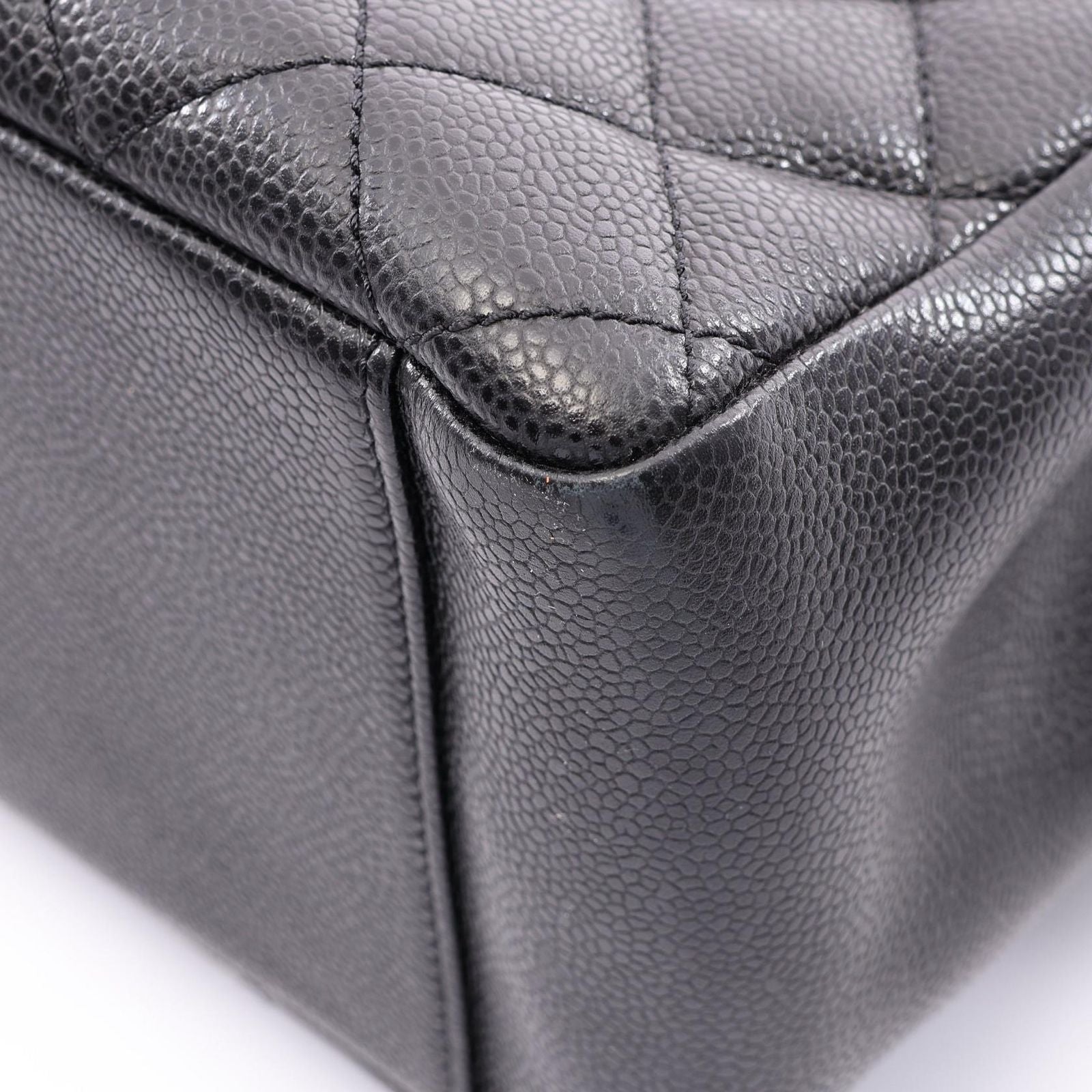 Chanel Tote Quilted Grand Shopping GST Black Caviar Leather Chain — view 7