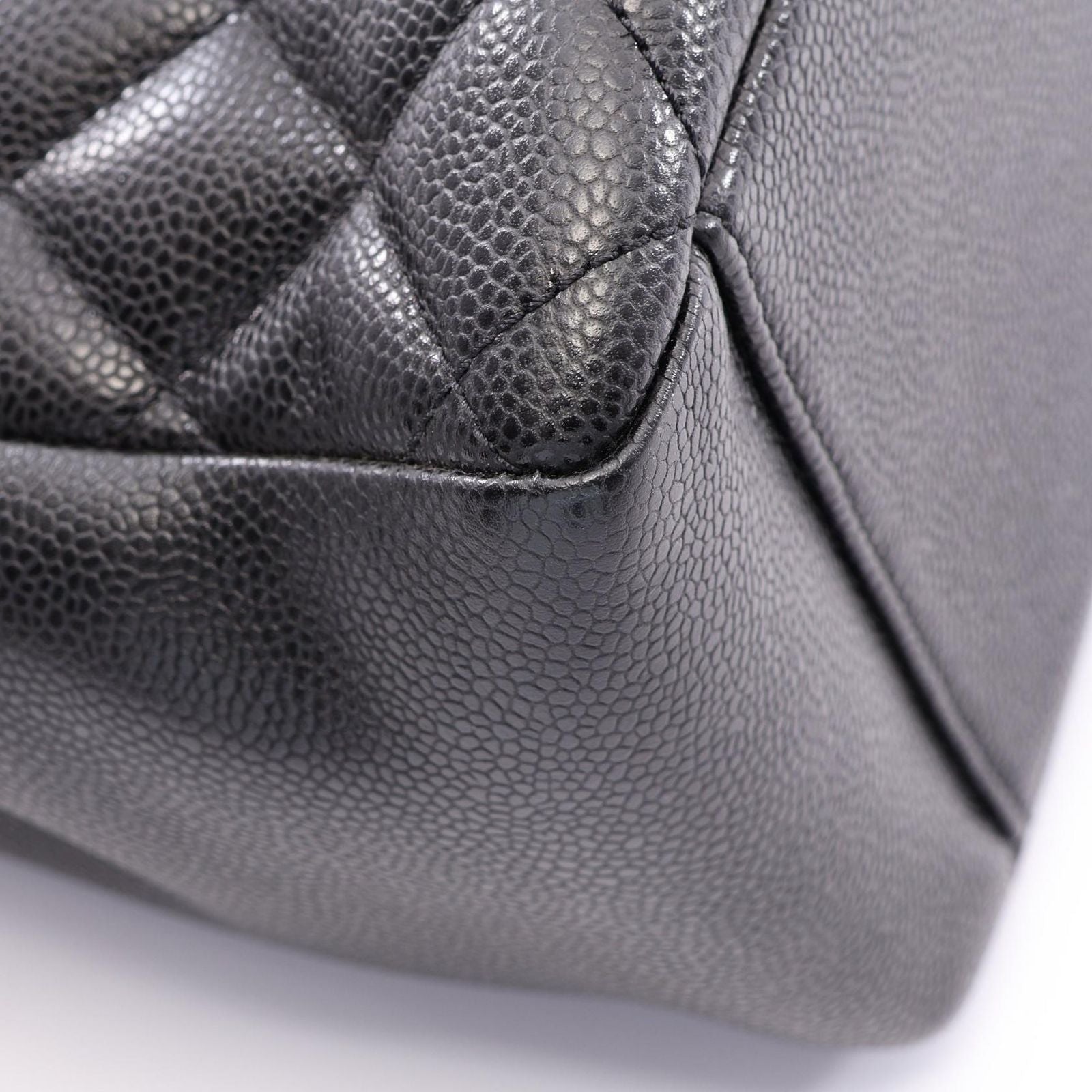 Chanel Tote Quilted Grand Shopping GST Black Caviar Leather Chain — view 6
