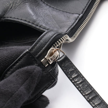 Chanel Tote CC Logo Black Leather Quilted Stitch Handbag — view 8