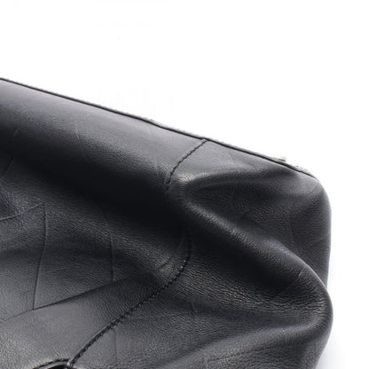 Chanel Tote CC Logo Black Leather Quilted Stitch Handbag — view 6