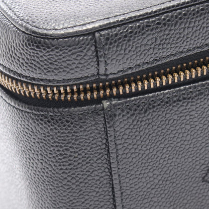 Chanel Handbag CC Logo Vanity 2-Way Black Caviar Leather CC Shoulder — view 7