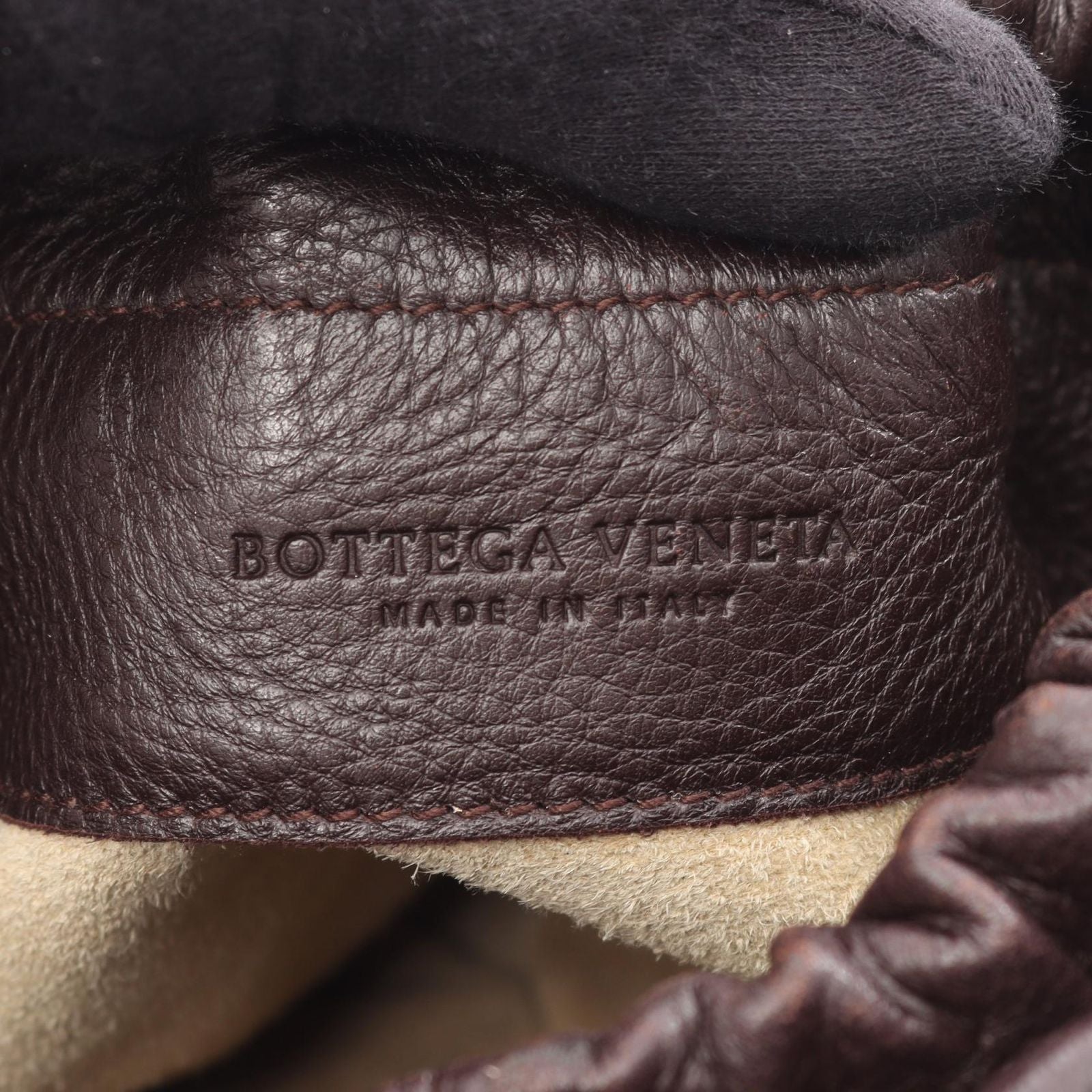 Bottega Veneta Handbag Intrecciato Drawstring Bag Dark Brown Leather — view 4