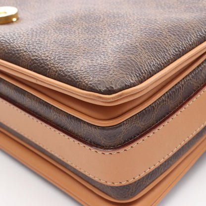 Celine Shoulder Bag Macadam Brown Canvas Leather — view 9