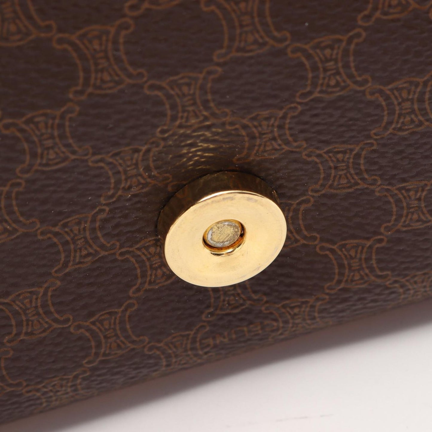 Celine Shoulder Bag Macadam Brown Canvas Leather — view 7
