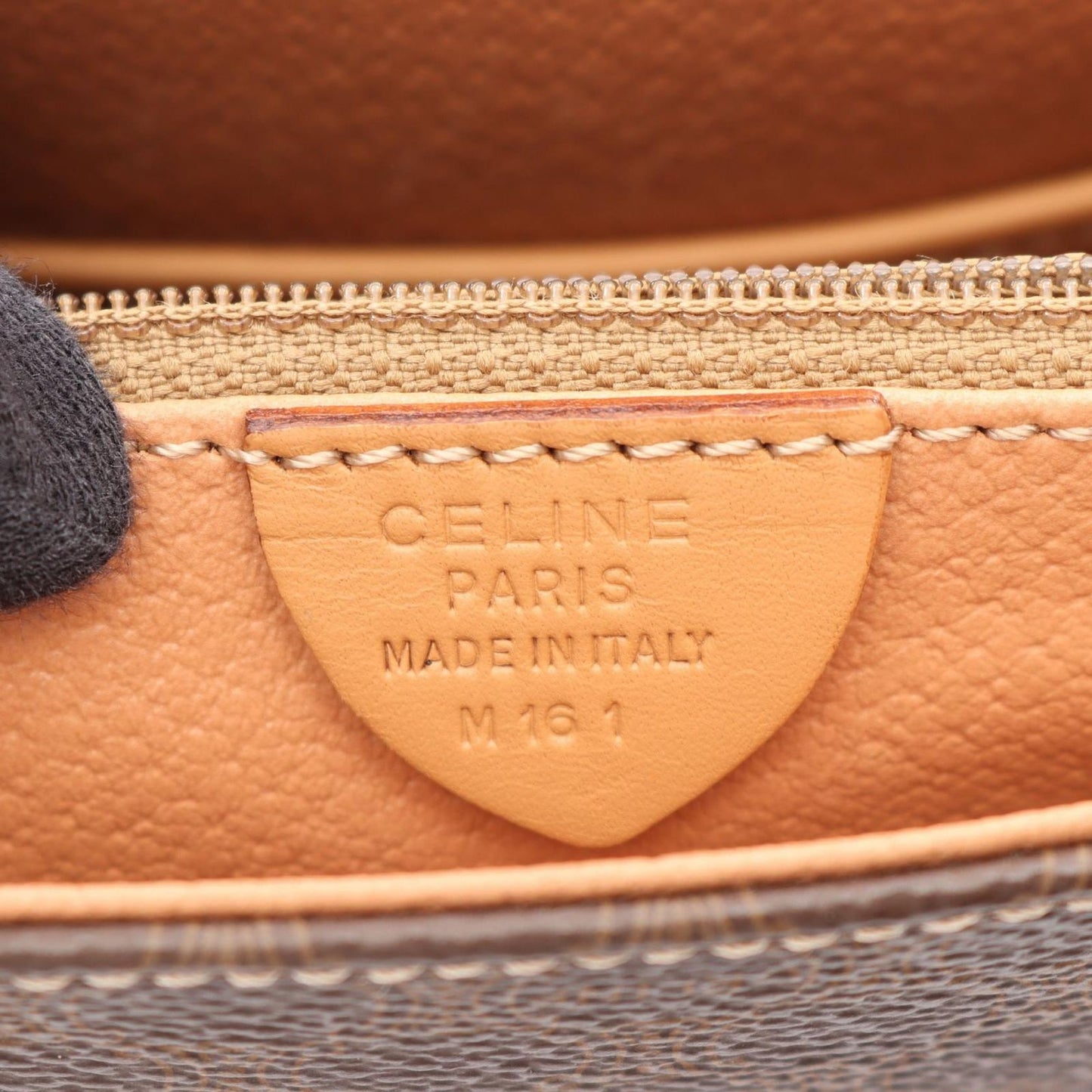 Celine Shoulder Bag Macadam Brown Canvas Leather — view 4