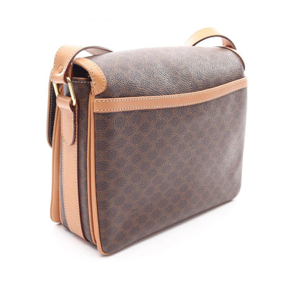 Celine Shoulder Bag Macadam Brown Canvas Leather — view 2