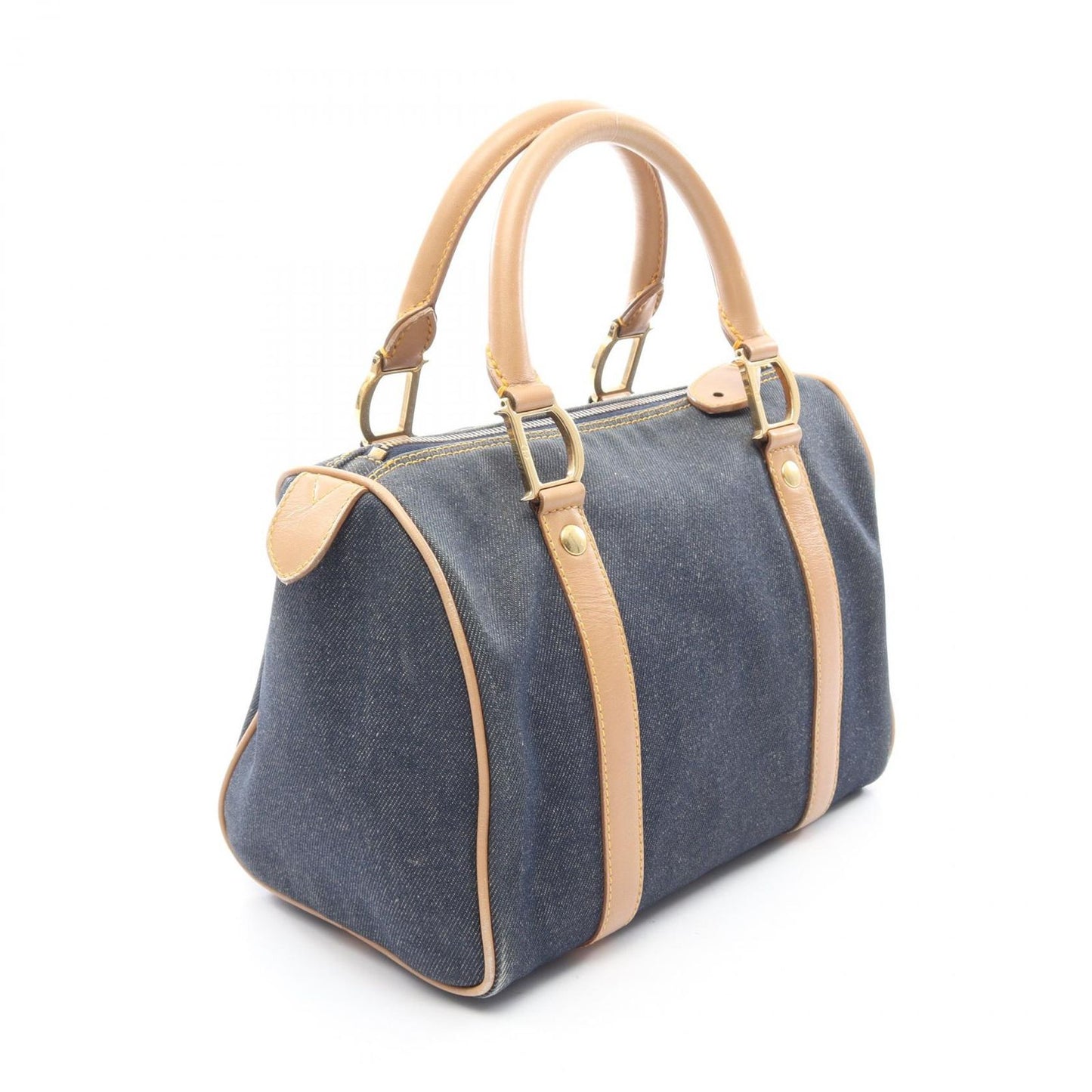 Dior Handbag Mini Boston Blue Denim Leather — view 2