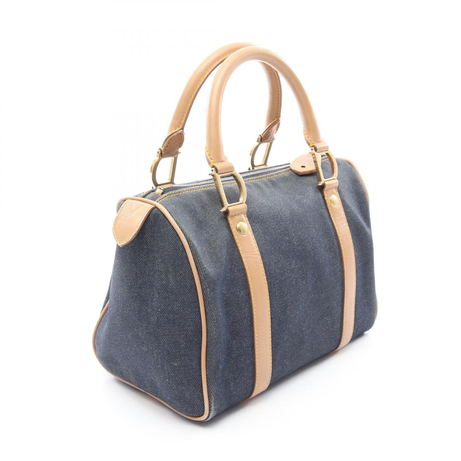 Dior Handbag Mini Boston Blue Denim Leather — view 2