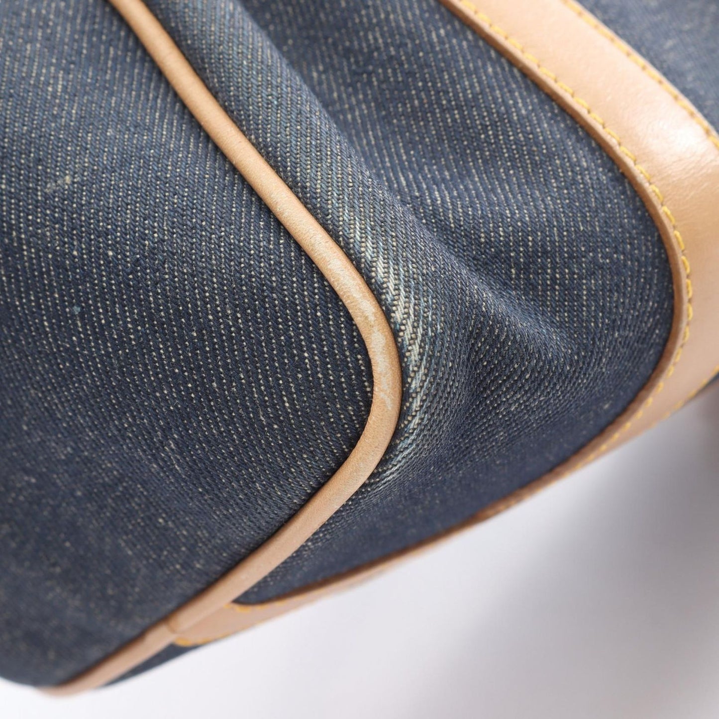 Dior Handbag Mini Boston Blue Denim Leather — view 7