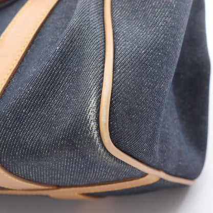 Dior Handbag Mini Boston Blue Denim Leather — view 8
