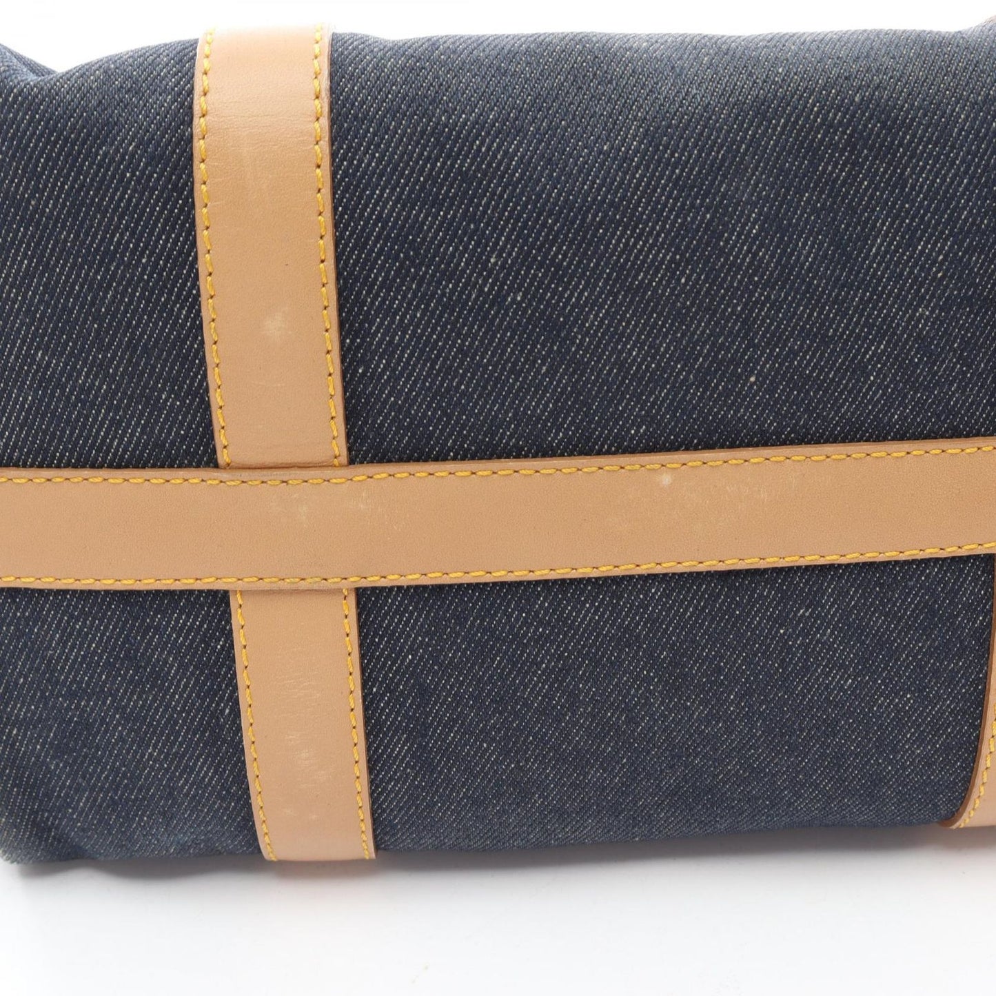 Dior Handbag Mini Boston Blue Denim Leather — view 9