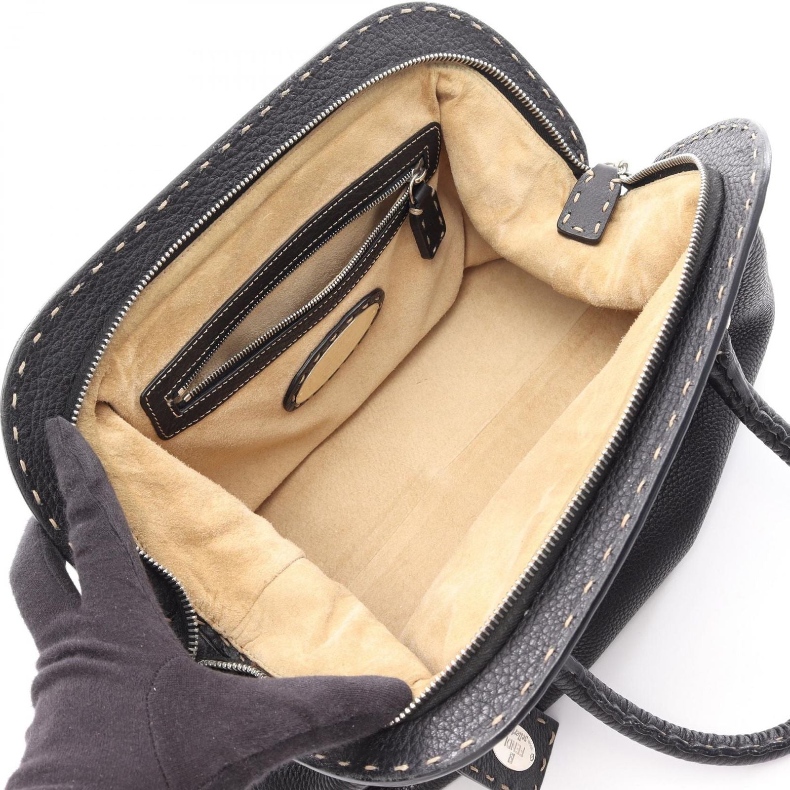 Fendi Handbag Selleria Doctor's Bag Black Leather — view 3