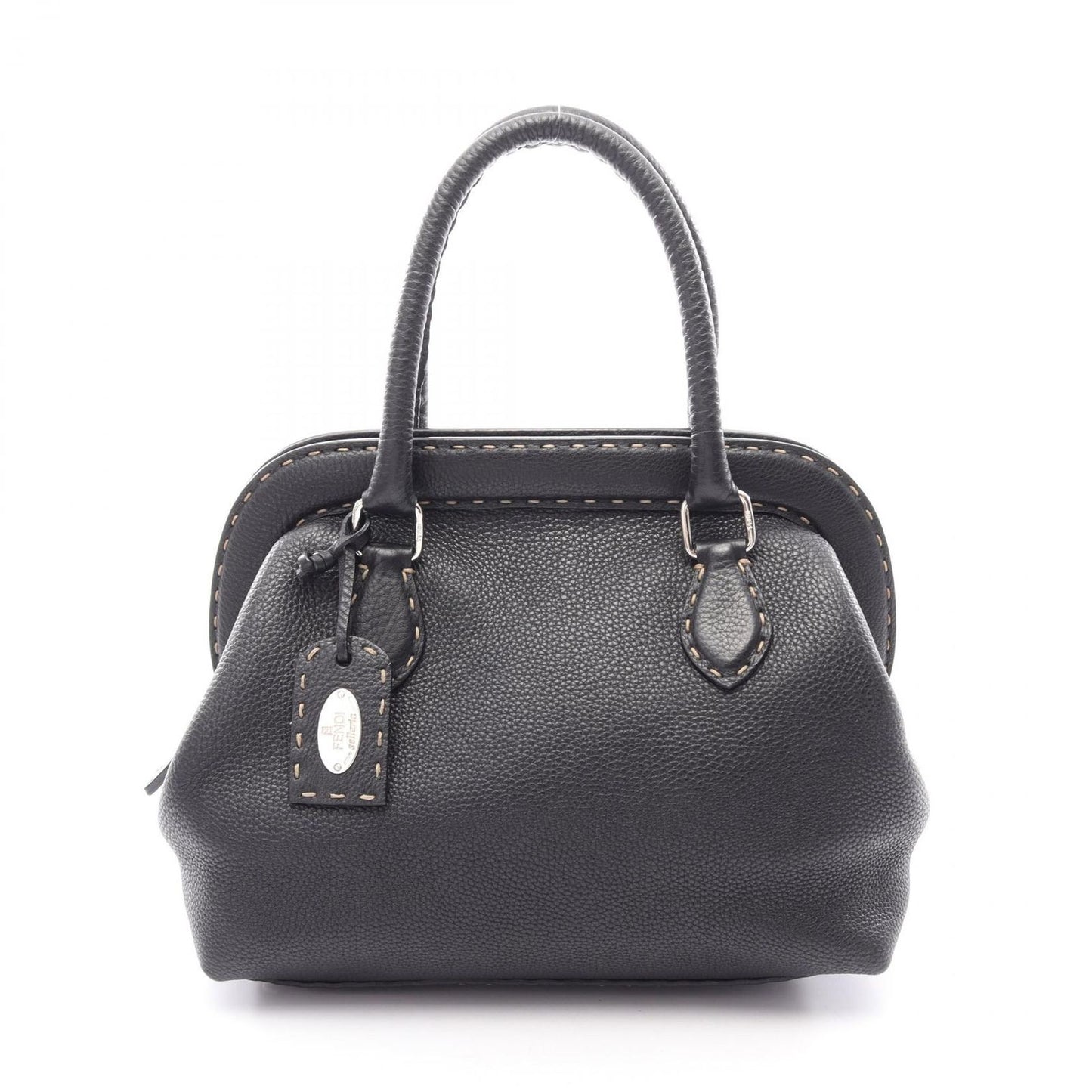 Fendi Handbag Selleria Doctor's Bag Black Leather