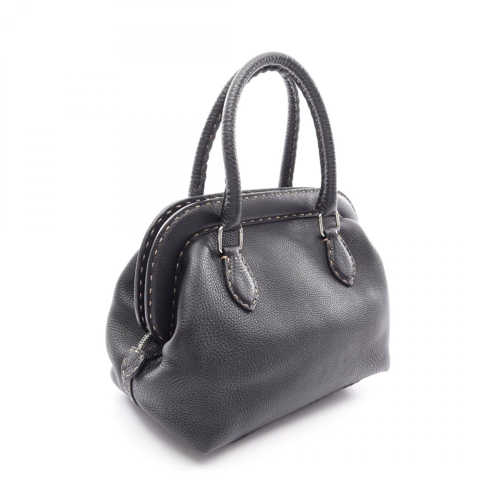 Fendi Handbag Selleria Doctor's Bag Black Leather — view 2