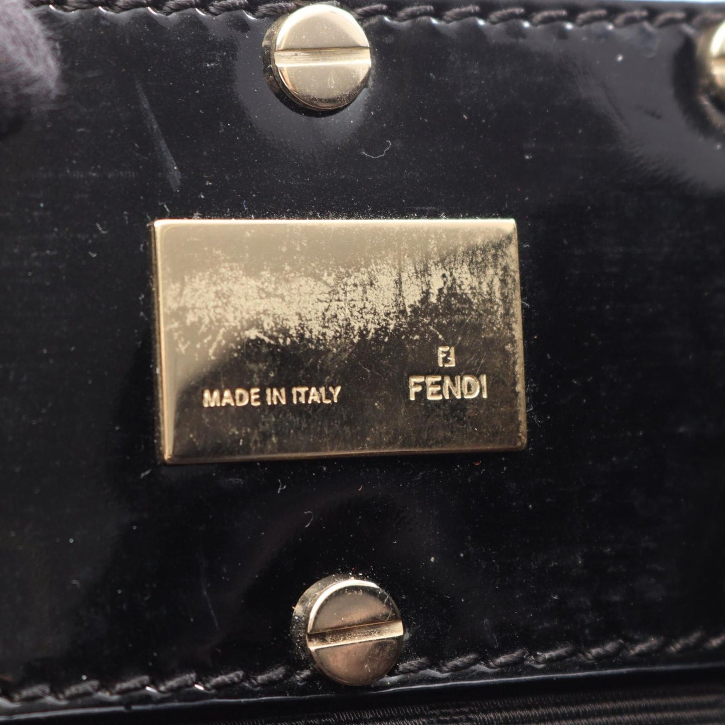 Fendi Tote Zucca Black Canvas Patent — view 4