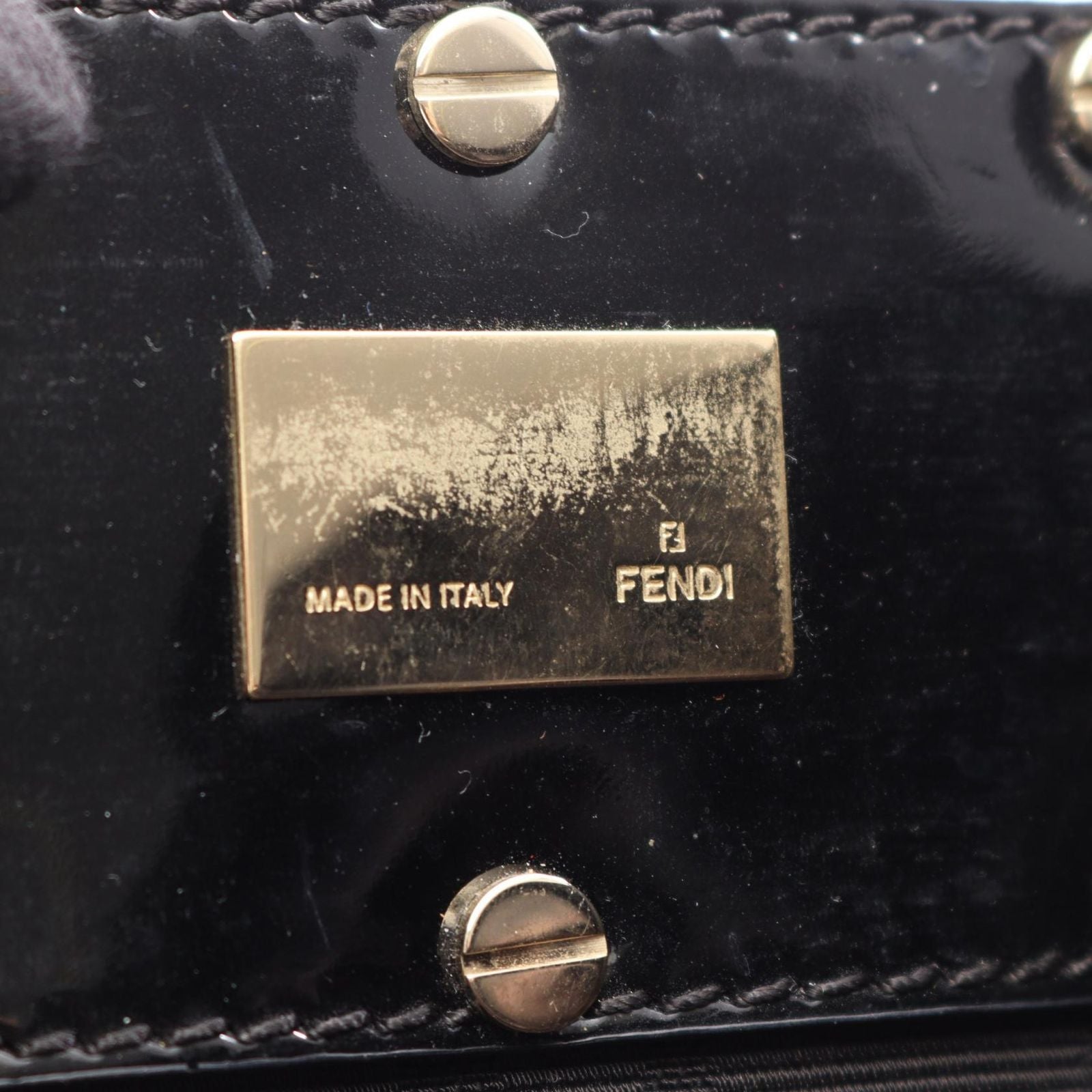 Fendi Tote Zucca Black Canvas Patent — view 4