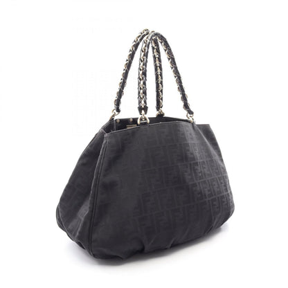Fendi Tote Zucca Black Canvas Patent — view 2
