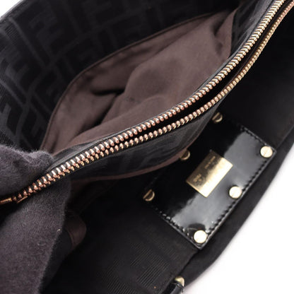 Fendi Tote Zucca Black Canvas Patent — view 6