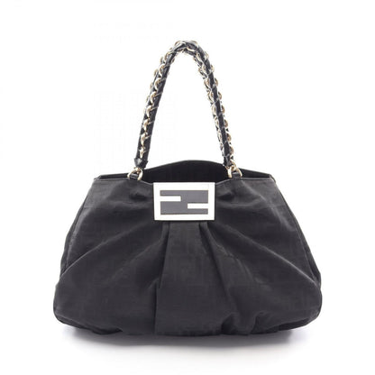 Fendi Tote Zucca Black Canvas Patent