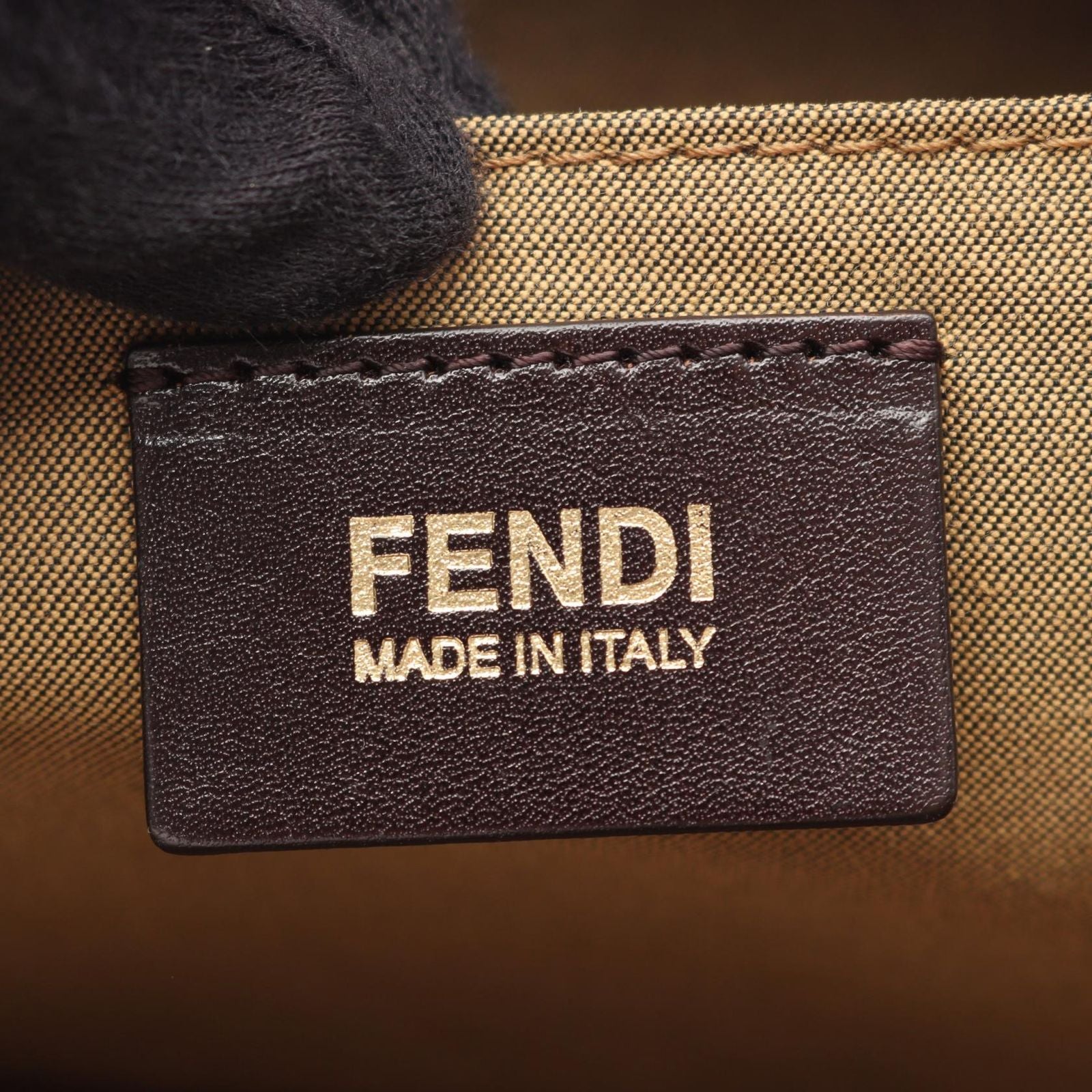 Fendi Tote Zucca Brown Canvas Leather Shoulder — view 4