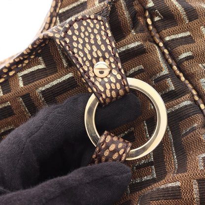 Fendi Tote Zucca Brown Canvas Leather Shoulder — view 9