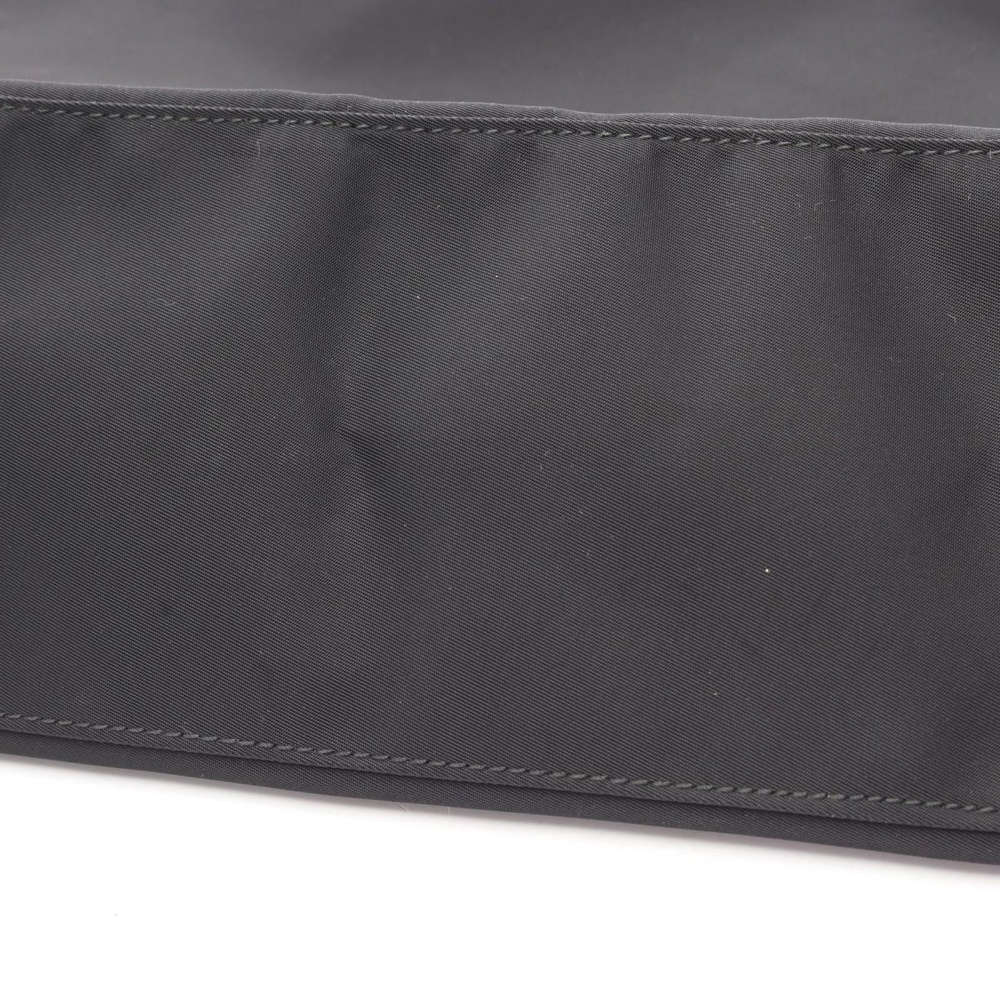 Prada Tote Triangle Logo Black Nylon Leather Shoulder — view 5