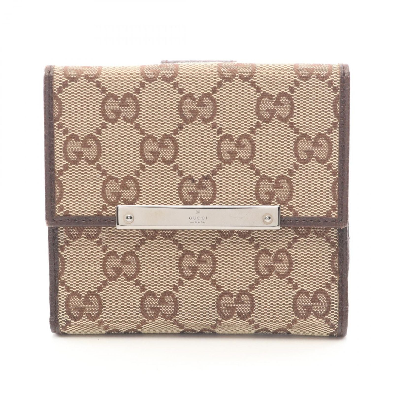 Gucci Hook Wallet GG Canvas Beige Bifold