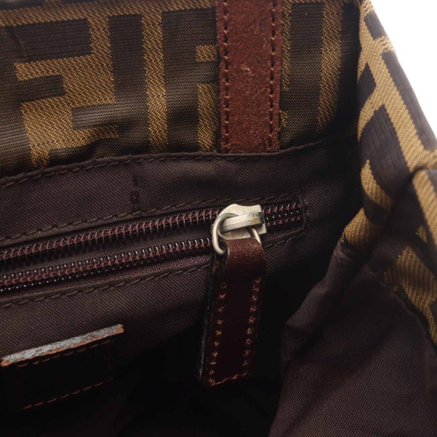 Fendi Handbag Zucca Mini Tote Brown Canvas Leather — view 6