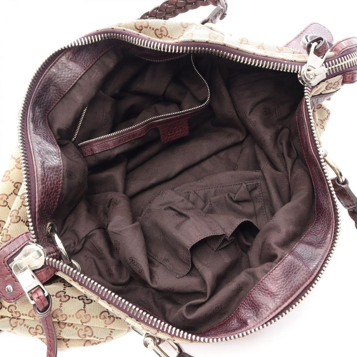 Gucci Tote Bamboo GG Canvas Beige — view 3
