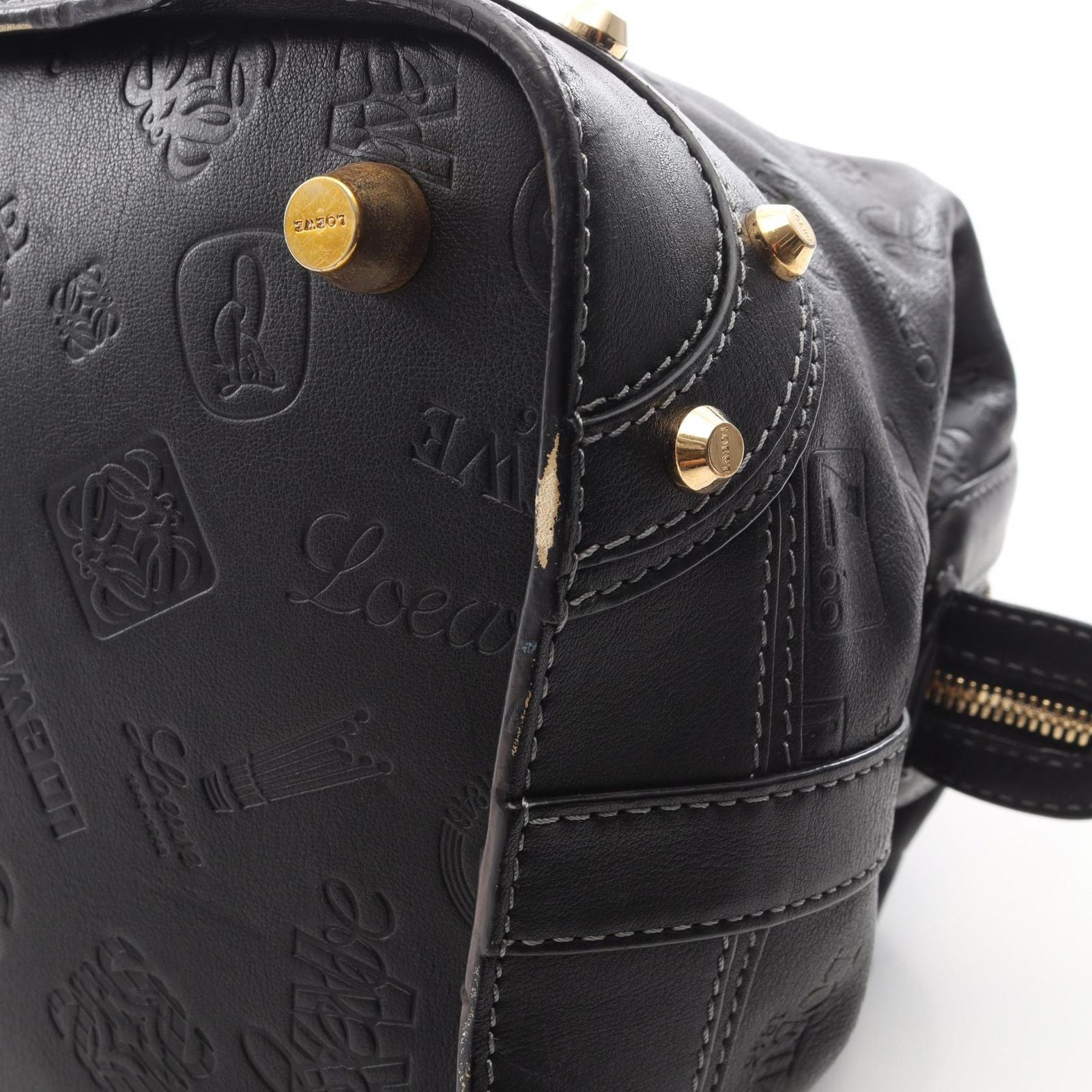 Loewe Tote Doctor's Anniversary Black Leather Mini Boston — view 7