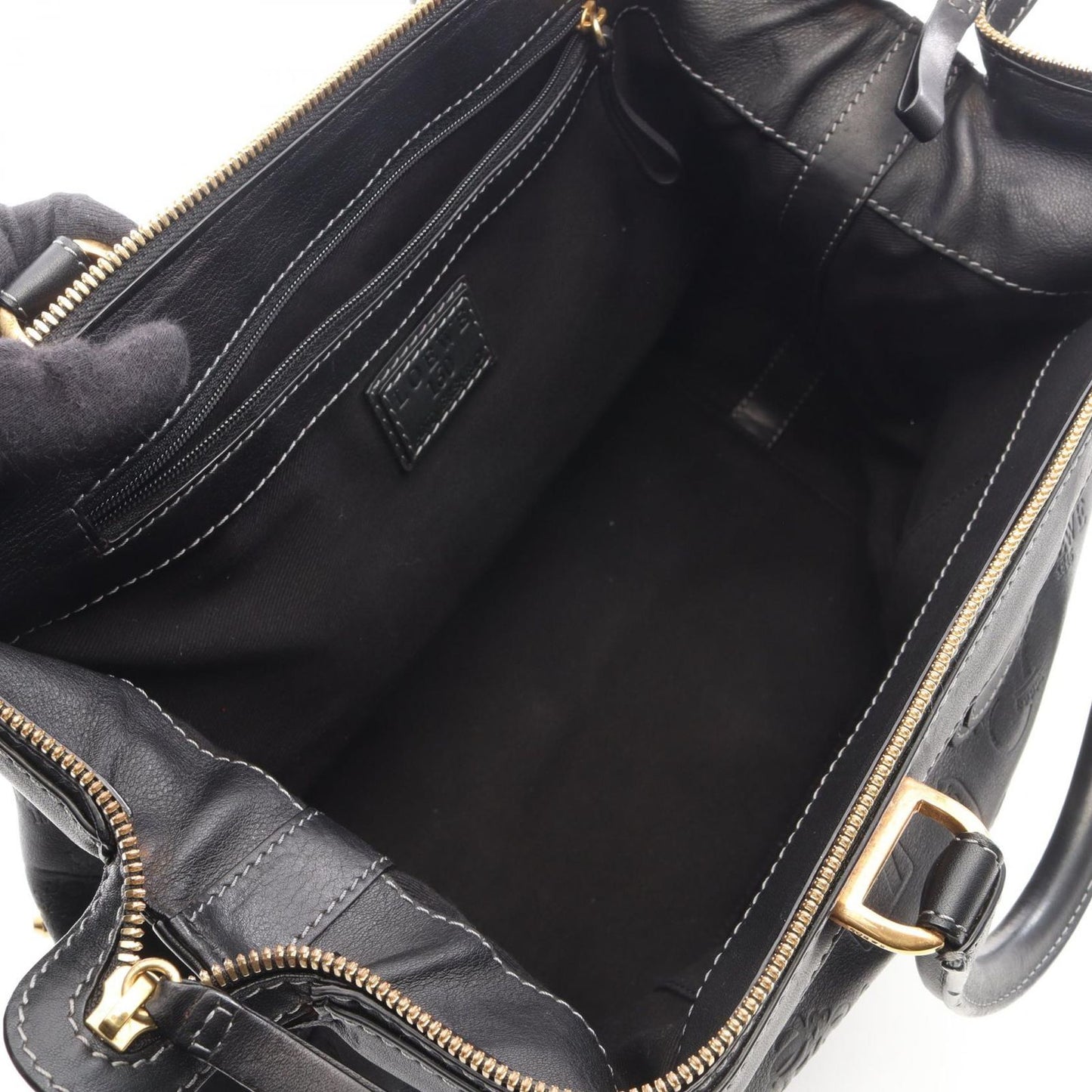 Loewe Tote Doctor's Anniversary Black Leather Mini Boston — view 3
